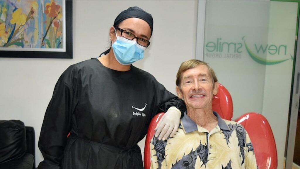 Patient with full mouth restorative work